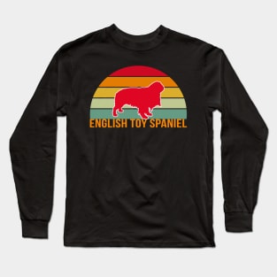 English Toy Spaniel Vintage Silhouette Long Sleeve T-Shirt